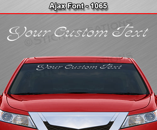 Ajax Font #1065 - Custom Personalized Your Text Letters Windshield Window Vinyl Sticker Decal Graphic Banner 36"x4.25"+