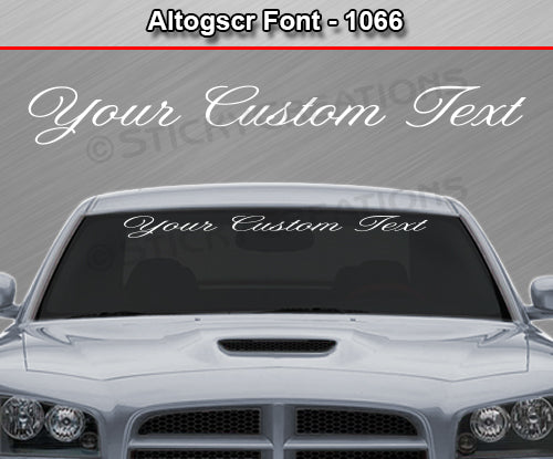 Altog Script Font #1066 - Custom Personalized Your Text Letters Windshield Window Vinyl Sticker Decal Graphic Banner 36"x4.25"+