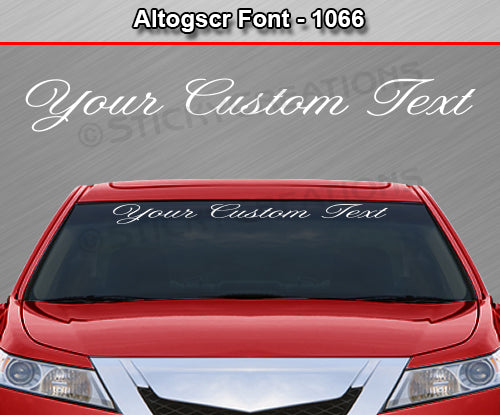 Altog Script Font #1066 - Custom Personalized Your Text Letters Windshield Window Vinyl Sticker Decal Graphic Banner 36"x4.25"+