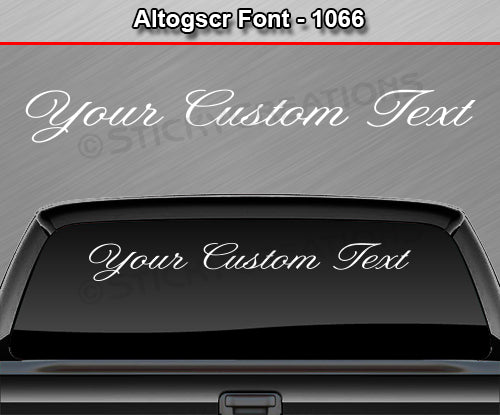 Altog Script Font #1066 - Custom Personalized Your Text Letters Windshield Window Vinyl Sticker Decal Graphic Banner 36"x4.25"+