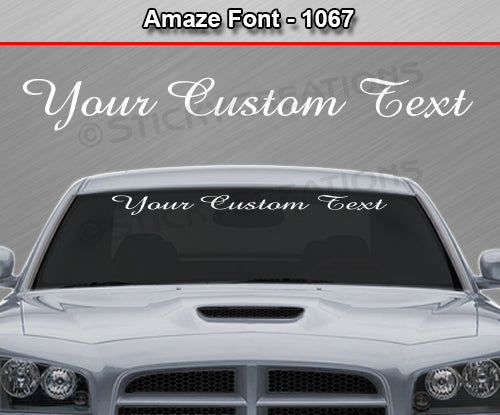 Amaze Font #1067 - Custom Personalized Your Text Letters Windshield Window Vinyl Sticker Decal Graphic Banner 36"x4.25"+