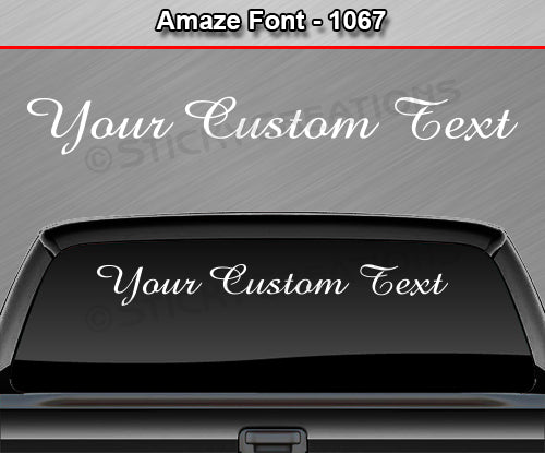 Amaze Font #1067 - Custom Personalized Your Text Letters Windshield Window Vinyl Sticker Decal Graphic Banner 36"x4.25"+