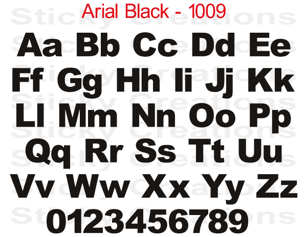 Arial Black Font #1009 - Custom Personalized Your Text Letters Preview