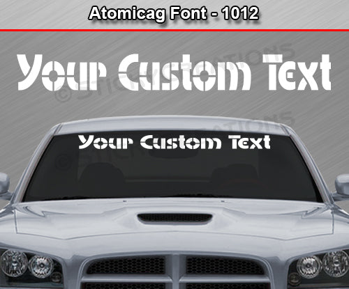Atomicag Font #1012 - Custom Personalized Your Text Letters Windshield Window Vinyl Sticker Decal Graphic Banner 36"x4.25"+