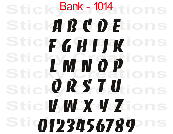 Bank Font #1014 - Custom Personalized Your Text Letters Preview