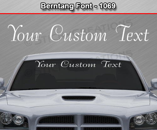Berntang Font #1069 - Custom Personalized Your Text Letters Windshield Window Vinyl Sticker Decal Graphic Banner 36"x4.25"+