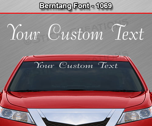 Berntang Font #1069 - Custom Personalized Your Text Letters Windshield Window Vinyl Sticker Decal Graphic Banner 36"x4.25"+