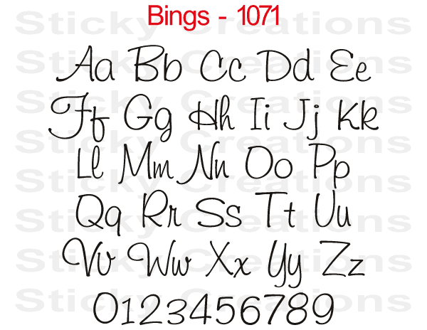 Bings Font #1071 - Custom Personalized Your Text Letters Preview