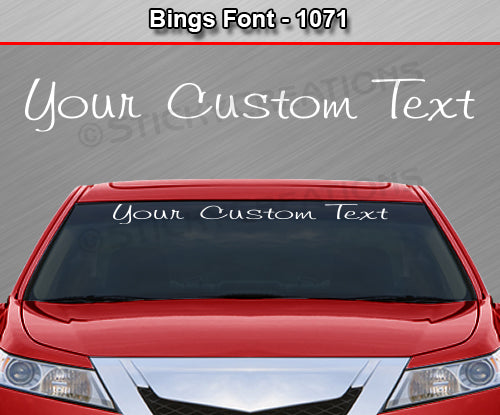 Bings Font #1071 - Custom Personalized Your Text Letters Windshield Window Vinyl Sticker Decal Graphic Banner 36"x4.25"+