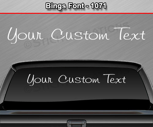 Bings Font #1071 - Custom Personalized Your Text Letters Windshield Window Vinyl Sticker Decal Graphic Banner 36"x4.25"+