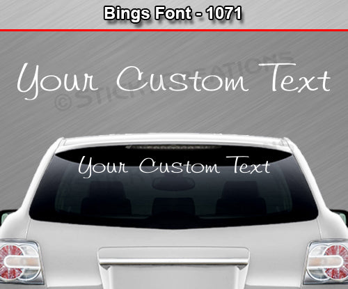 Bings Font #1071 - Custom Personalized Your Text Letters Windshield Window Vinyl Sticker Decal Graphic Banner 36"x4.25"+