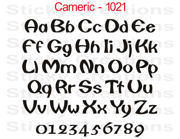 Cameric Font #1021 - Custom Personalized Your Text Letters Preview
