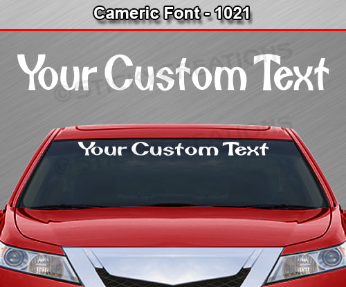 Cameric Font #1021 - Custom Personalized Your Text Letters Windshield Window Vinyl Sticker Decal Graphic Banner 36"x4.25"+