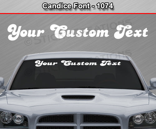 Candice Font #1074 - Custom Personalized Your Text Letters Windshield Window Vinyl Sticker Decal Graphic Banner 36"x4.25"+
