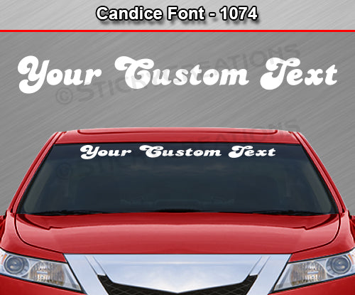 Candice Font #1074 - Custom Personalized Your Text Letters Windshield Window Vinyl Sticker Decal Graphic Banner 36"x4.25"+