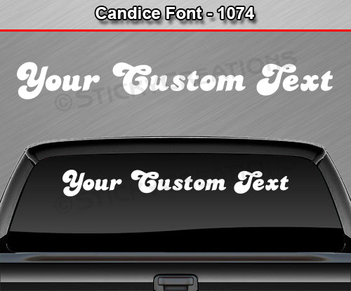 Candice Font #1074 - Custom Personalized Your Text Letters Windshield Window Vinyl Sticker Decal Graphic Banner 36"x4.25"+