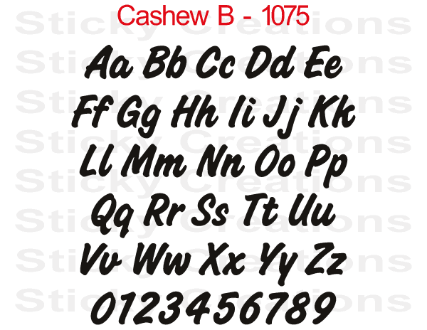 Cashew B Font #1075 - Custom Personalized Your Text Letters Preview
