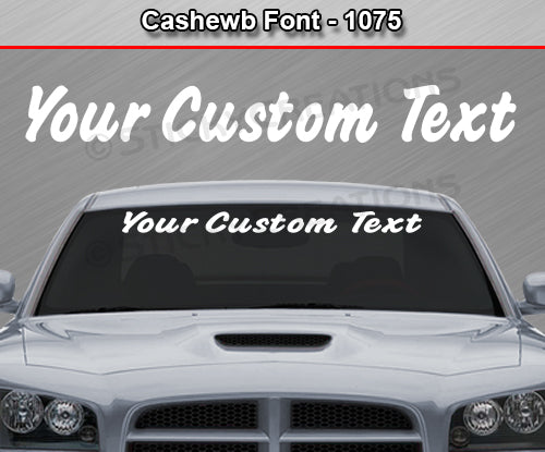 Cashew B Font #1075 - Custom Personalized Your Text Letters Windshield Window Vinyl Sticker Decal Graphic Banner 36"x4.25"+