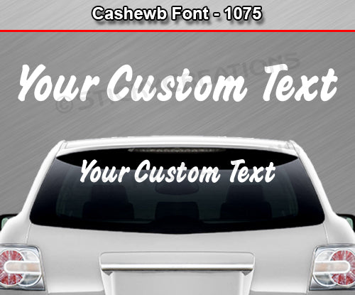 Cashew B Font #1075 - Custom Personalized Your Text Letters Windshield Window Vinyl Sticker Decal Graphic Banner 36"x4.25"+