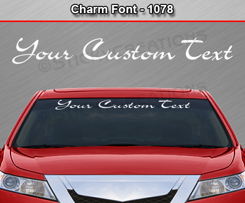 Charm Font #1078 - Custom Personalized Your Text Letters Windshield Window Vinyl Sticker Decal Graphic Banner 36"x4.25"+