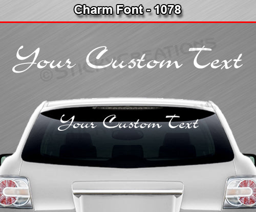 Charm Font #1078 - Custom Personalized Your Text Letters Windshield Window Vinyl Sticker Decal Graphic Banner 36"x4.25"+