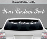 Comm Script Font #1079 - Custom Personalized Your Text Letters Windshield Window Vinyl Sticker Decal Graphic Banner 36"x4.25"+