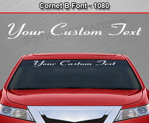 Cornet B Font #1080 - Custom Personalized Your Text Letters Windshield Window Vinyl Sticker Decal Graphic Banner 36"x4.25"+