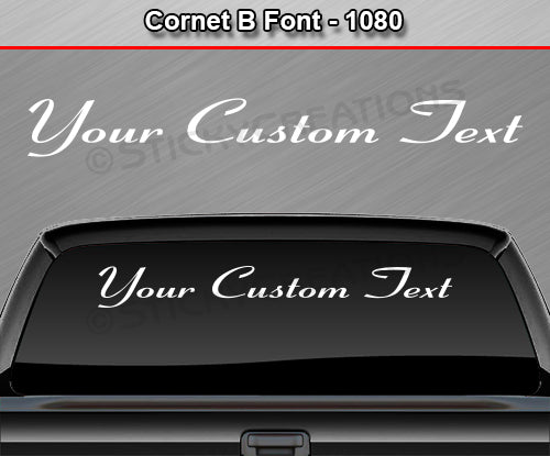 Cornet B Font #1080 - Custom Personalized Your Text Letters Windshield Window Vinyl Sticker Decal Graphic Banner 36"x4.25"+
