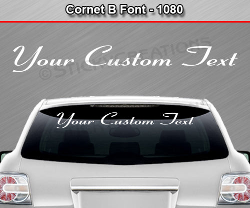 Cornet B Font #1080 - Custom Personalized Your Text Letters Windshield Window Vinyl Sticker Decal Graphic Banner 36"x4.25"+