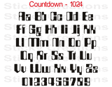 Countdown Font #1024 - Custom Personalized Your Text Letters Preview