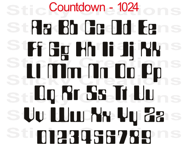 Countdown Font #1024 - Custom Personalized Your Text Letters Preview