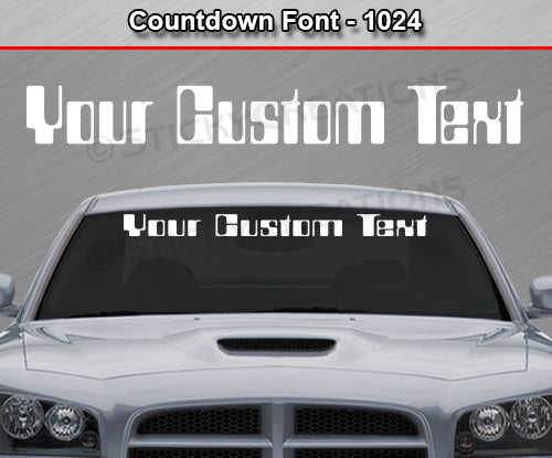 Countdown Font #1024 - Custom Personalized Your Text Letters Windshield Window Vinyl Sticker Decal Graphic Banner 36"x4.25"+