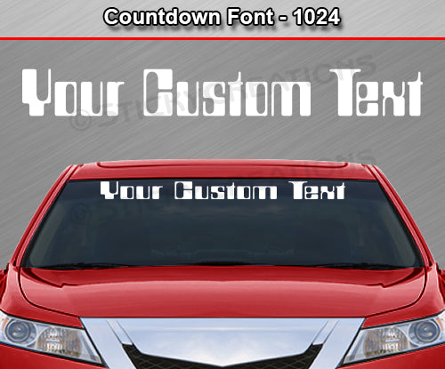 Countdown Font #1024 - Custom Personalized Your Text Letters Windshield Window Vinyl Sticker Decal Graphic Banner 36"x4.25"+