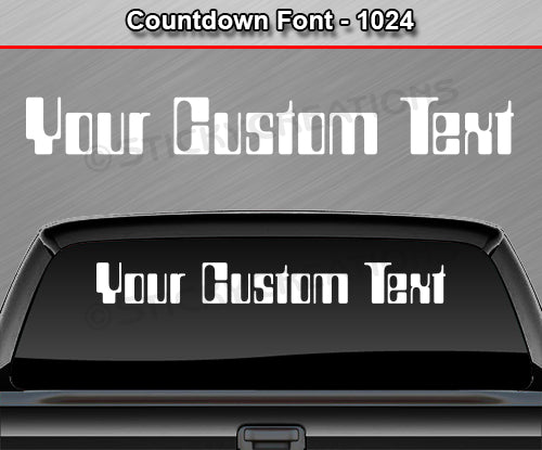Countdown Font #1024 - Custom Personalized Your Text Letters Windshield Window Vinyl Sticker Decal Graphic Banner 36"x4.25"+