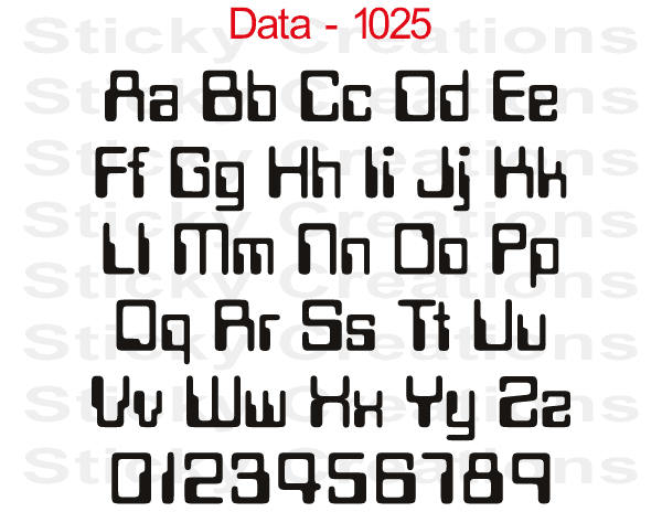 Data Font #1025 - Custom Personalized Your Text Letters Preview
