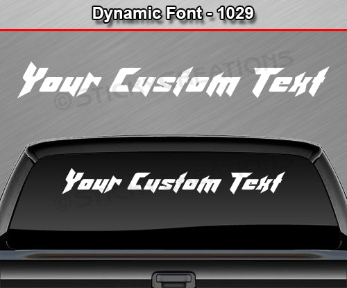 Dynamic Font #1029 - Custom Personalized Your Text Letters Windshield Window Vinyl Sticker Decal Graphic Banner 36"x4.25"+