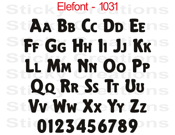 Elefont Font #1031 - Custom Personalized Your Text Letters Preview