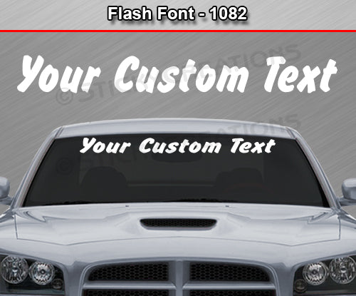 Flash Font #1082 - Custom Personalized Your Text Letters Windshield Window Vinyl Sticker Decal Graphic Banner 36"x4.25"+