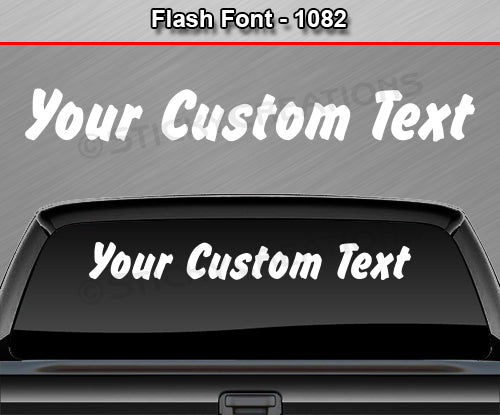 Flash Font #1082 - Custom Personalized Your Text Letters Windshield Window Vinyl Sticker Decal Graphic Banner 36"x4.25"+