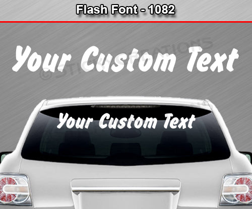 Flash Font #1082 - Custom Personalized Your Text Letters Windshield Window Vinyl Sticker Decal Graphic Banner 36"x4.25"+