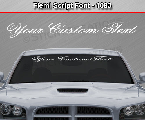 Flemi Script Font #1083 - Custom Personalized Your Text Letters Windshield Window Vinyl Sticker Decal Graphic Banner 36"x4.25"+