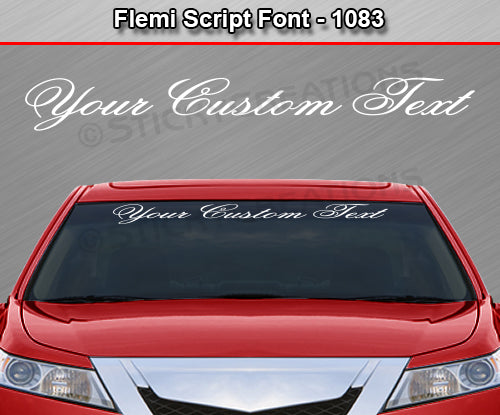 Flemi Script Font #1083 - Custom Personalized Your Text Letters Windshield Window Vinyl Sticker Decal Graphic Banner 36"x4.25"+