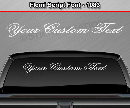 Flemi Script Font #1083 - Custom Personalized Your Text Letters Windshield Window Vinyl Sticker Decal Graphic Banner 36"x4.25"+