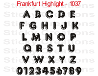 Frankfurt Hightlight Font #1037 - Custom Personalized Your Text Letters Preview