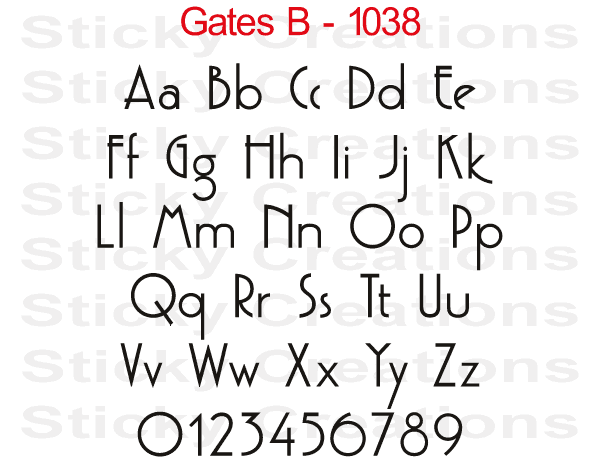 Gates B Font #1038 - Custom Personalized Your Text Letters Preview