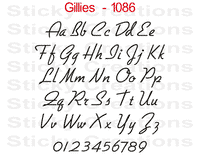 Gillies Font #1086 - Custom Personalized Your Text Letters Preview