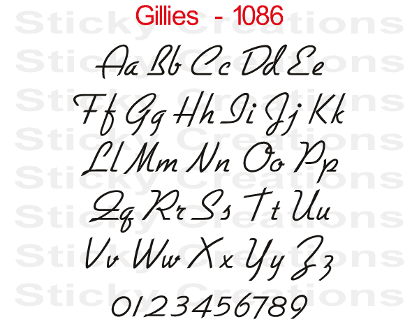 Gillies Font #1086 - Custom Personalized Your Text Letters Preview
