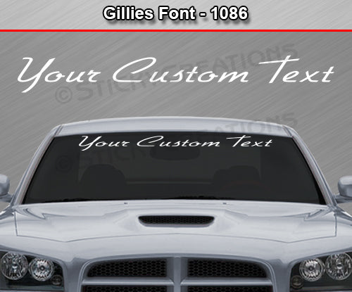 Gillies Font #1086 - Custom Personalized Your Text Letters Windshield Window Vinyl Sticker Decal Graphic Banner 36"x4.25"+