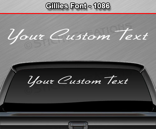 Gillies Font #1086 - Custom Personalized Your Text Letters Windshield Window Vinyl Sticker Decal Graphic Banner 36"x4.25"+