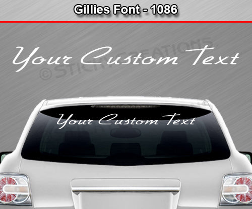 Gillies Font #1086 - Custom Personalized Your Text Letters Windshield Window Vinyl Sticker Decal Graphic Banner 36"x4.25"+